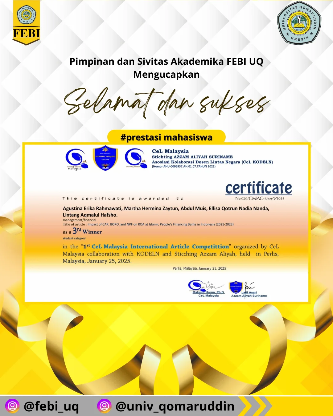 3rd Winner of Student Category